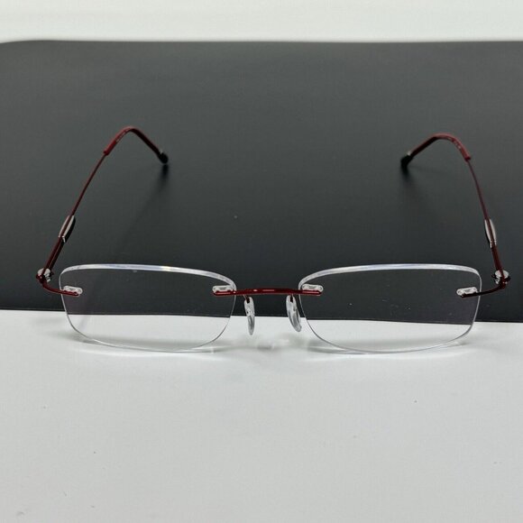 Silhouette 7534 40 6079 Titanium Red Rimless Eyeglasses Frames 17 135 Austria main image 9